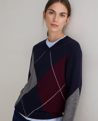YERSE - Diamond-Pattern Sweater