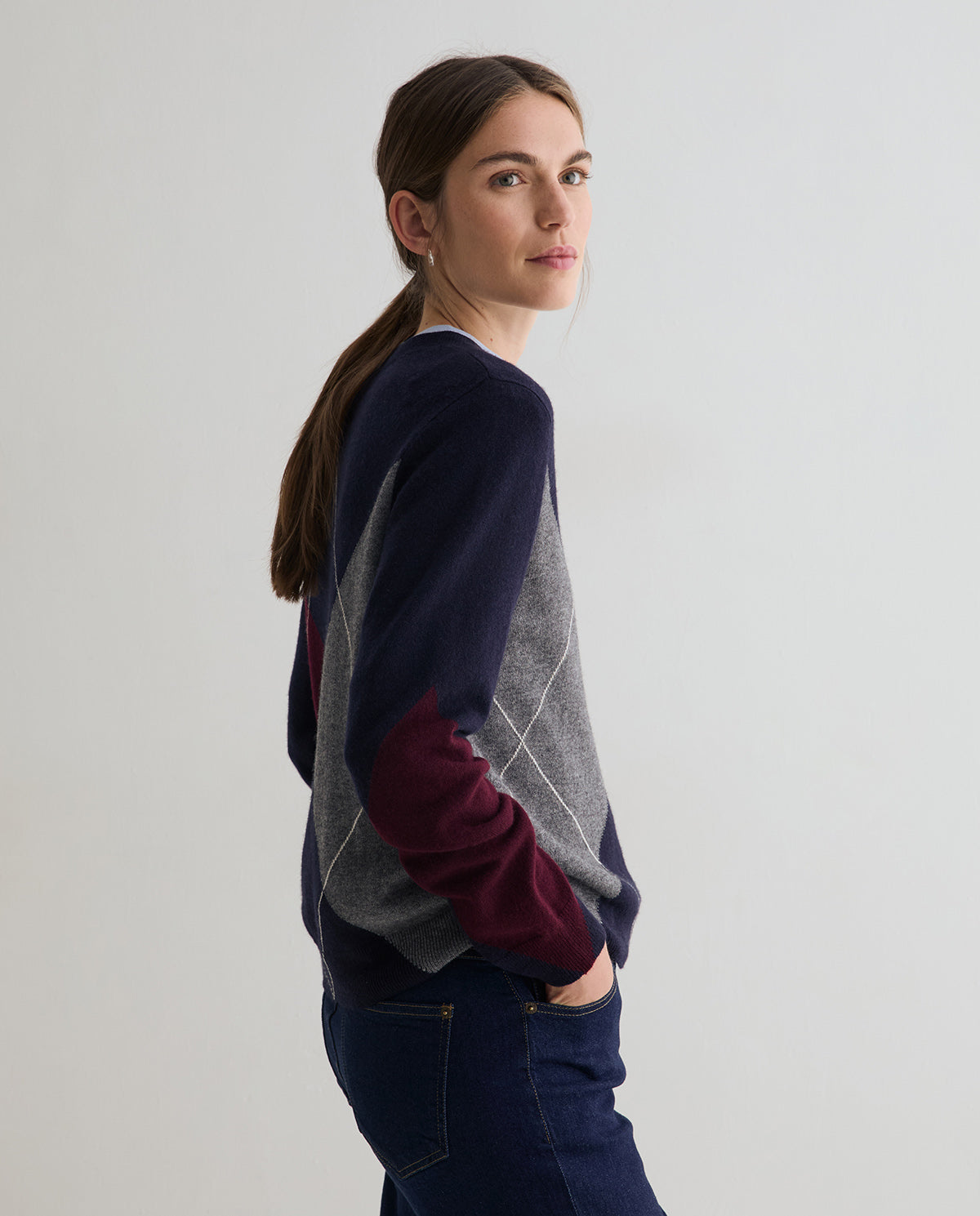 YERSE - Diamond-Pattern Sweater
