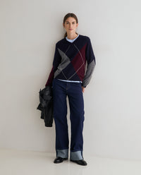 YERSE - Diamond-Pattern Sweater