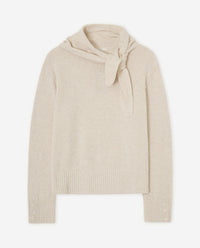 YERSE - Scarf-Detail Sweater in Crudo