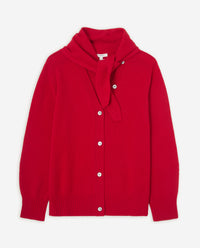 YERSE - Scarf-Detail Cardigan in Rojo