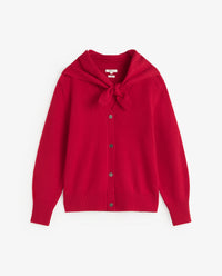 YERSE - Scarf-Detail Cardigan in Rojo