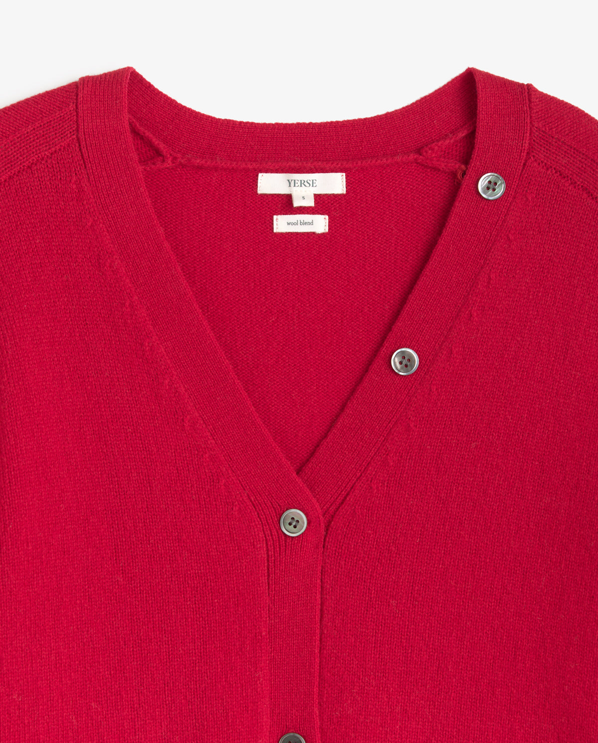 YERSE - Scarf-Detail Cardigan in Rojo
