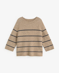 YERSE - Short Sleeve Sweater in Strippes In