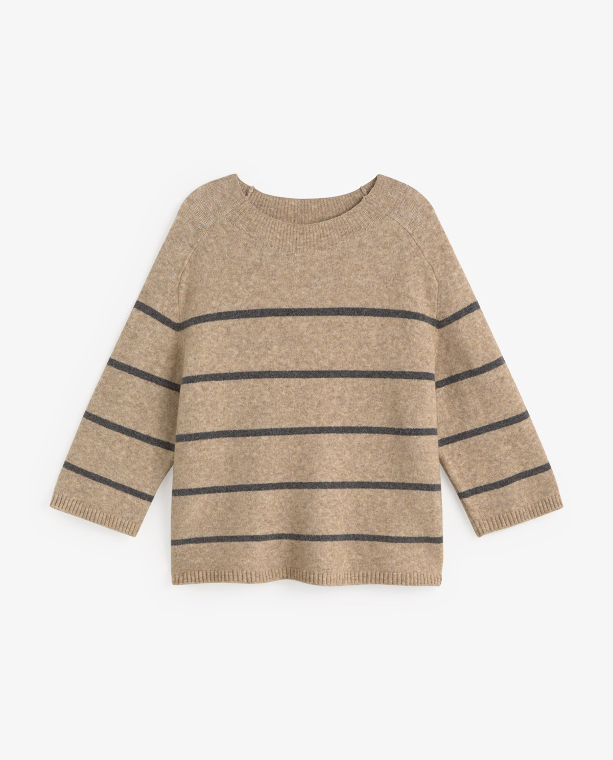 YERSE - Short Sleeve Sweater in Strippes In