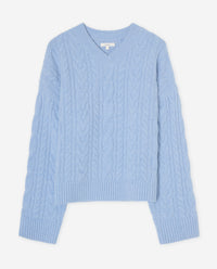 YERSE - Cable-Knit Sweater in Sky Blue