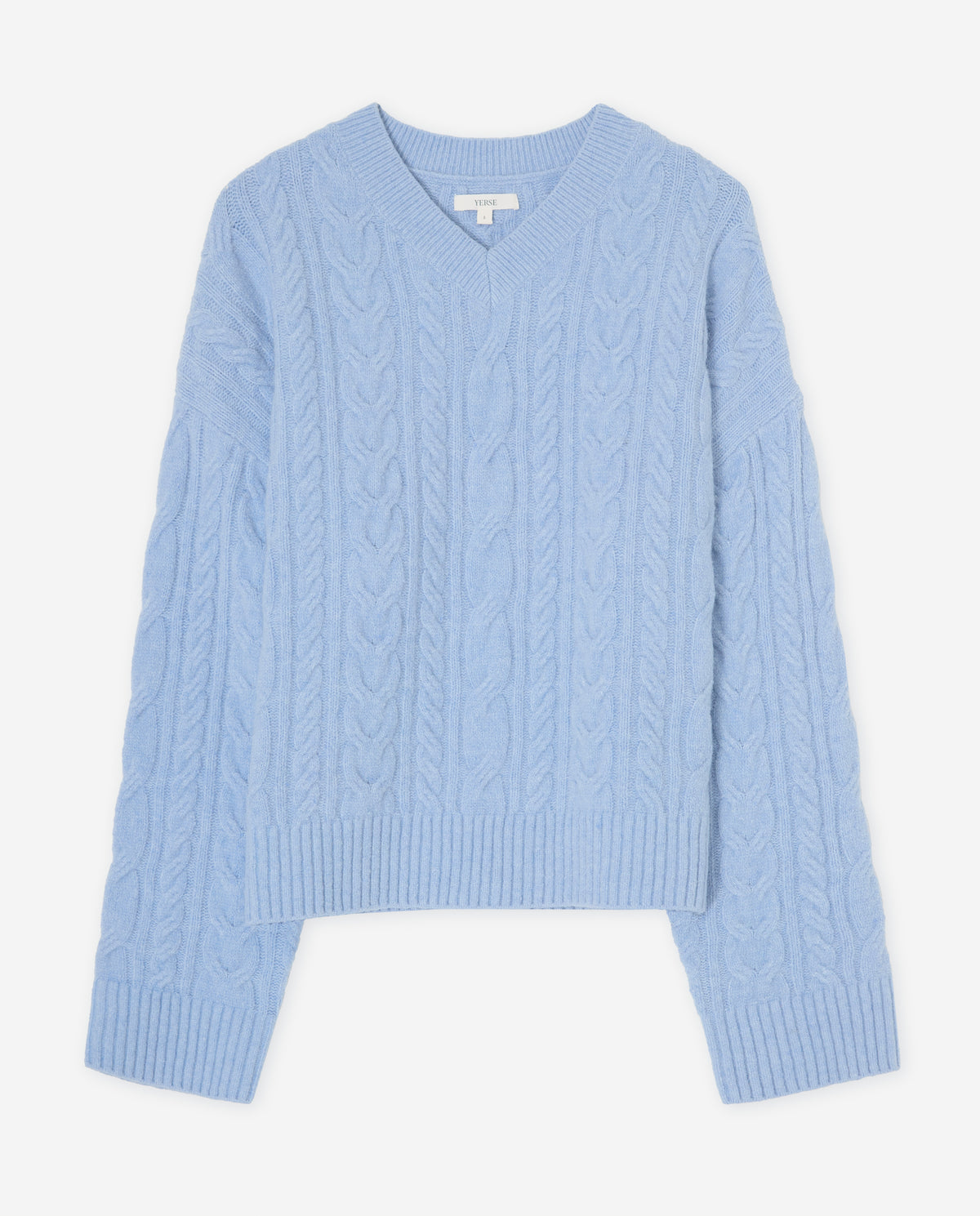 YERSE - Cable-Knit Sweater in Sky Blue