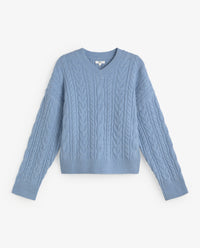 YERSE - Cable-Knit Sweater in Sky Blue