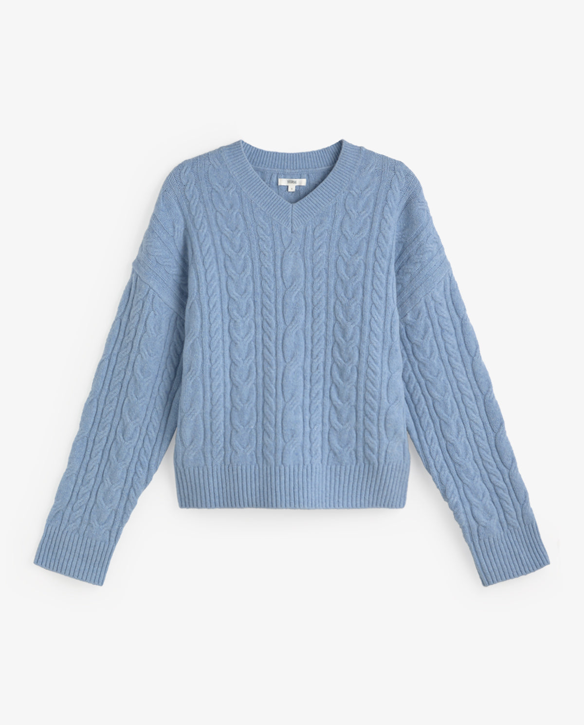 YERSE - Cable-Knit Sweater in Sky Blue