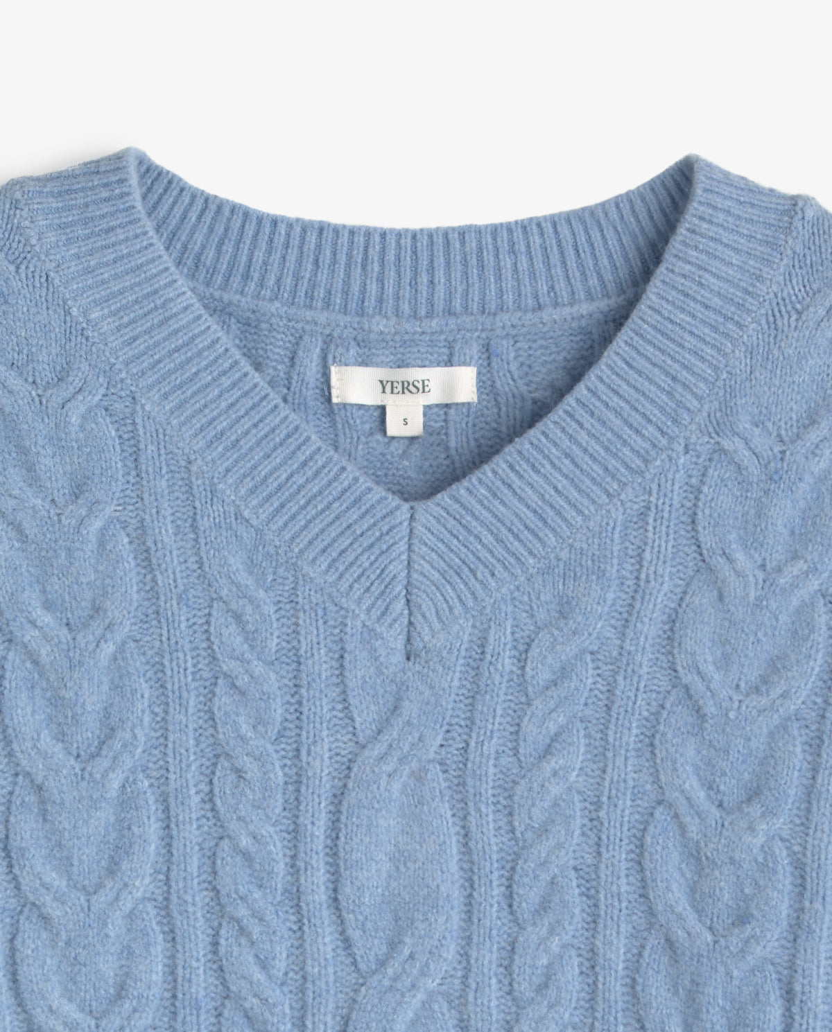 YERSE - Cable-Knit Sweater in Sky Blue