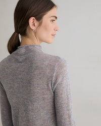 YERSE - Funnel Neck Sweater in Grey Sky Blue