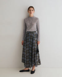 YERSE - Funnel Neck Sweater in Grey Sky Blue