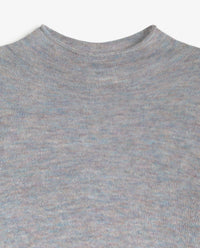 YERSE - Funnel Neck Sweater in Grey Sky Blue