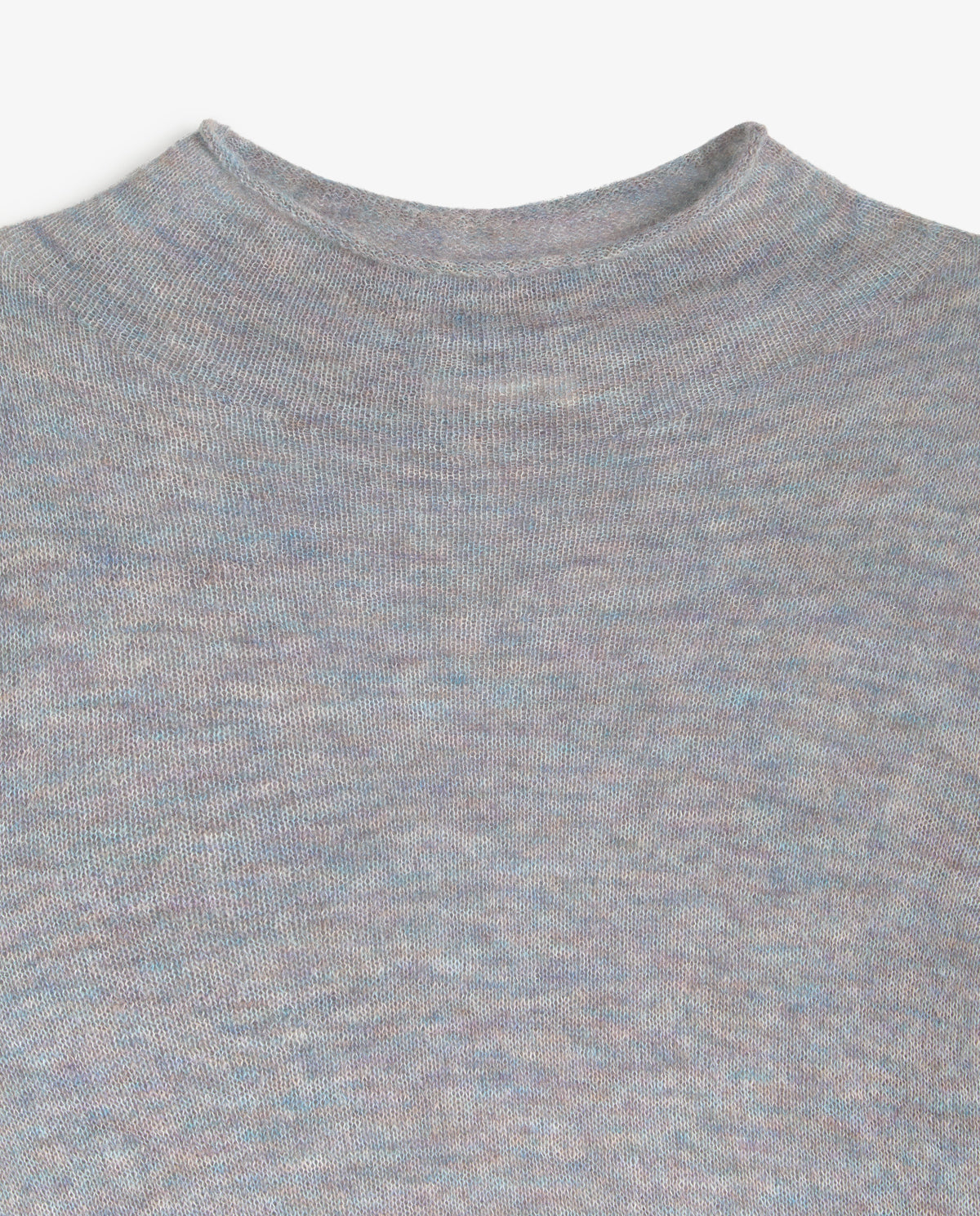 YERSE - Funnel Neck Sweater in Grey Sky Blue