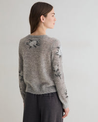 YERSE - Jacquard Floral Sweater in Grey