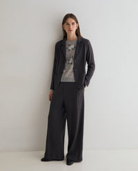 YERSE - Jacquard Floral Sweater in Grey