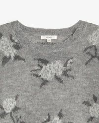 YERSE - Jacquard Floral Sweater in Grey
