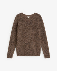 YERSE - Animal Print Sweater in Chocolate