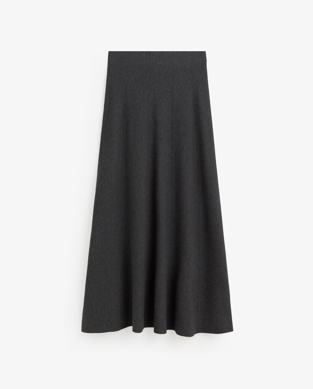 YERSE - Midi Full-Knit Skirt in Grey