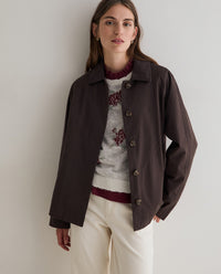 YERSE - Short Trench Coat in Chocolate