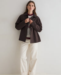 YERSE - Short Trench Coat in Chocolate