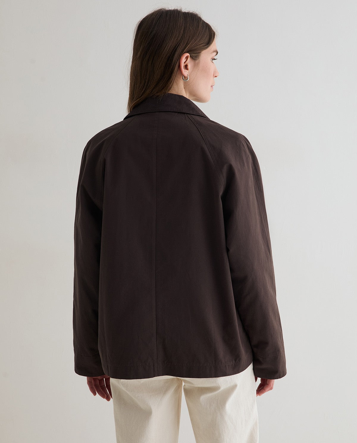 YERSE - Short Trench Coat in Chocolate