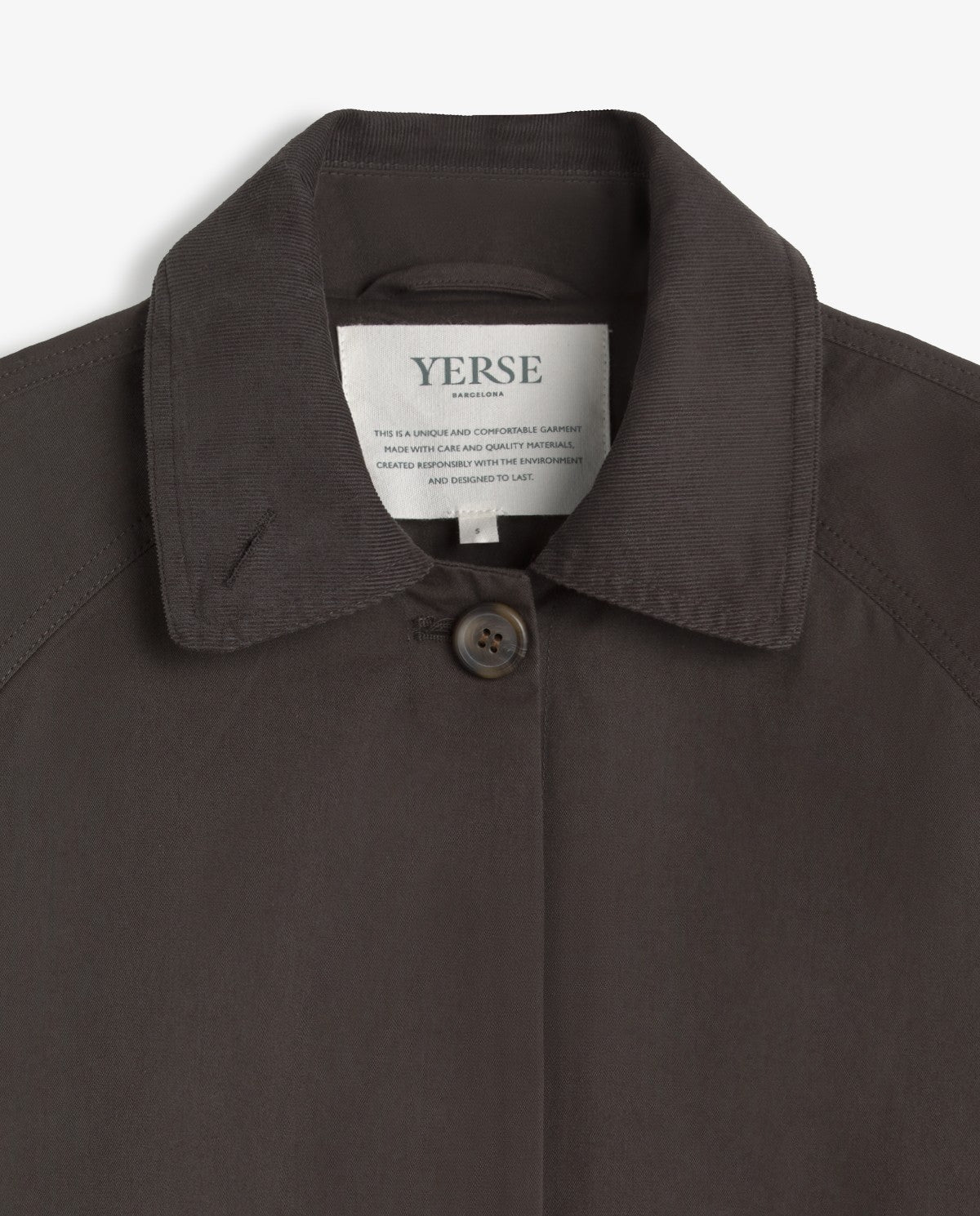 YERSE - Short Trench Coat in Chocolate