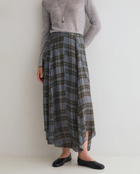 YERSE - Check-Print Skirt in Checks