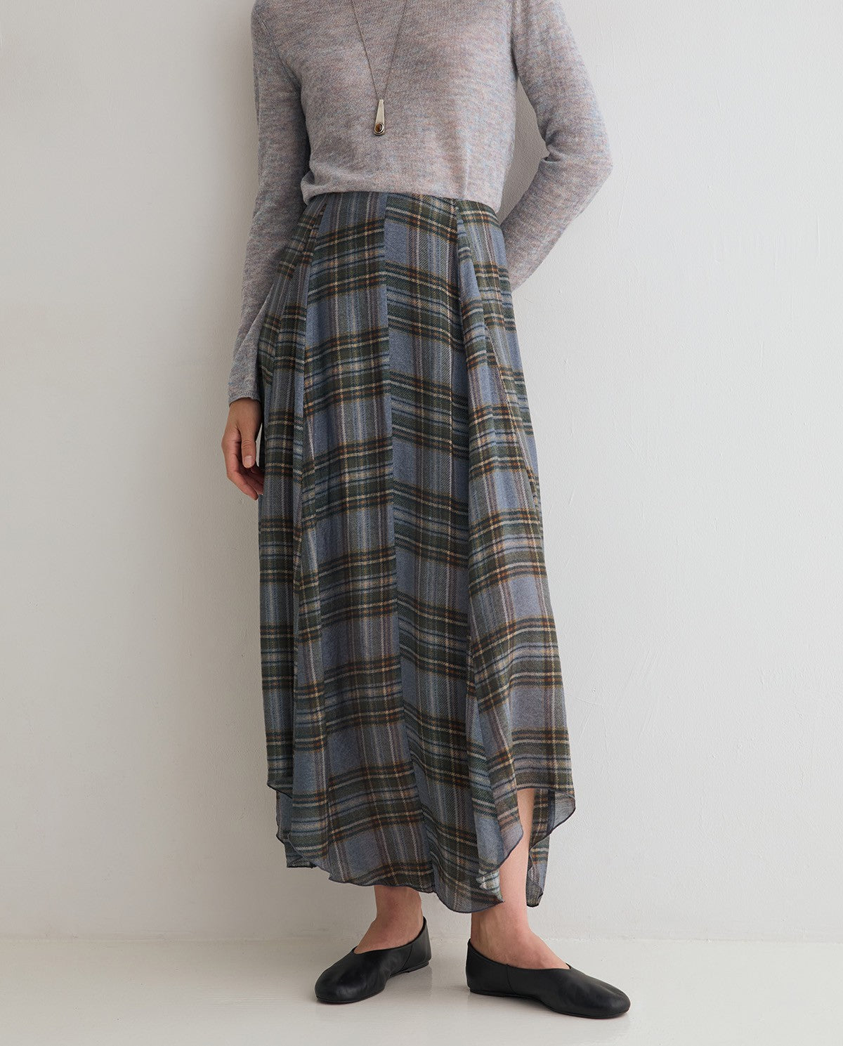 YERSE - Check-Print Skirt in Checks
