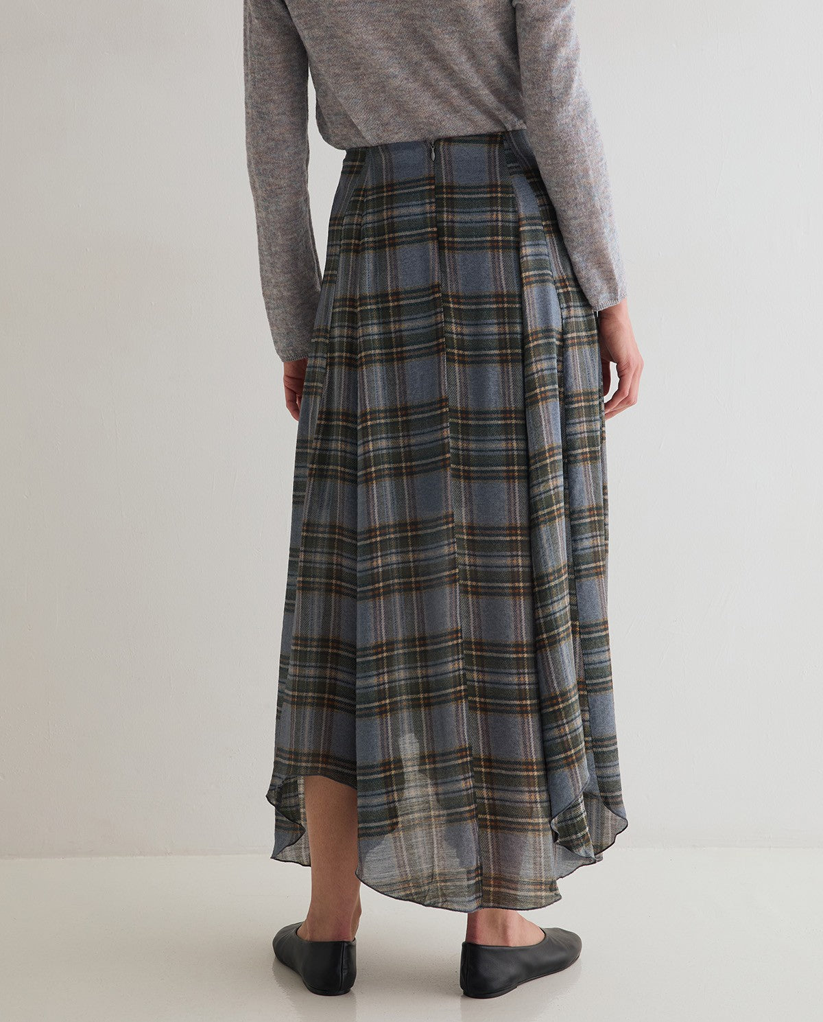 YERSE - Check-Print Skirt in Checks