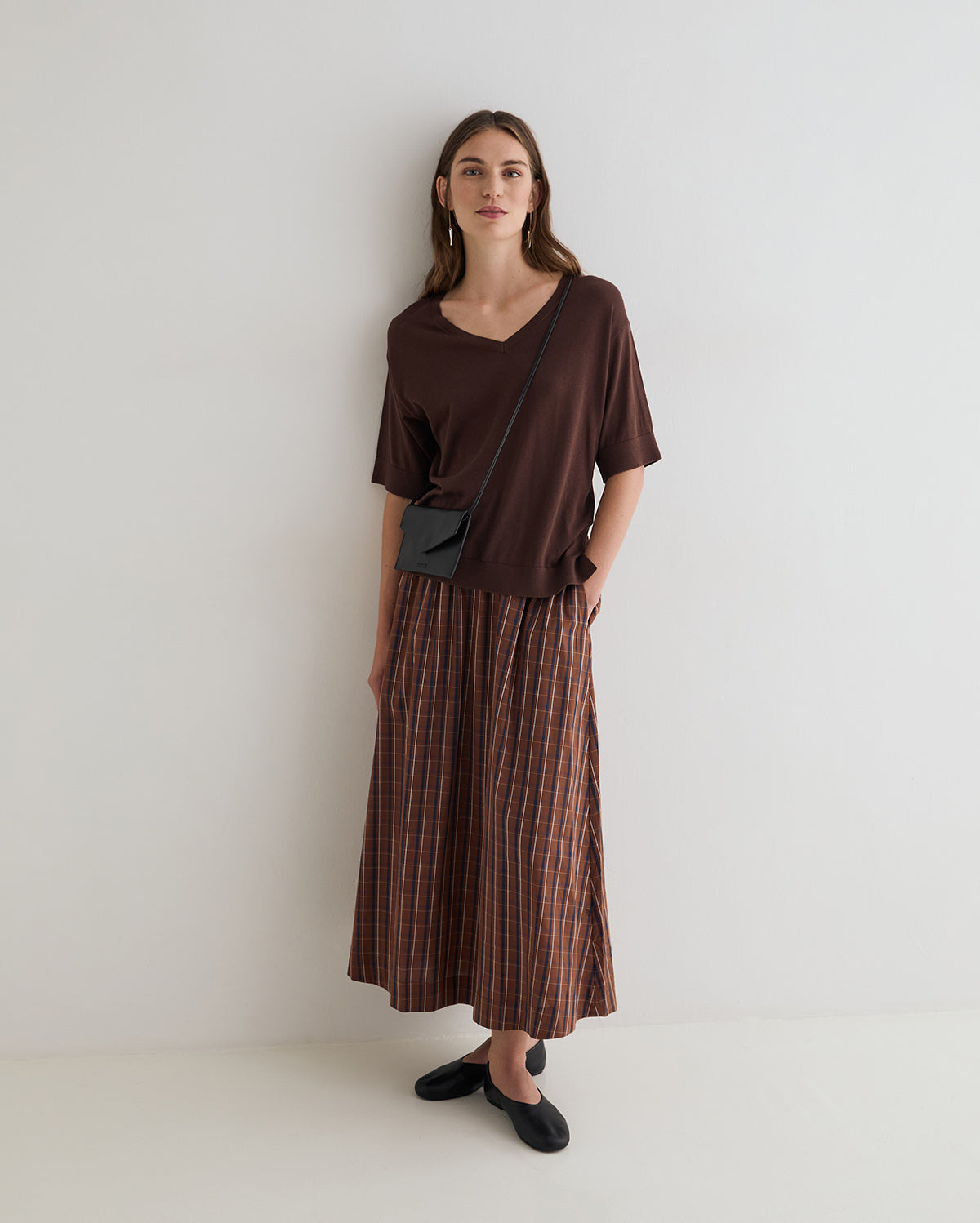 YERSE - Poplin Skirt in Checks