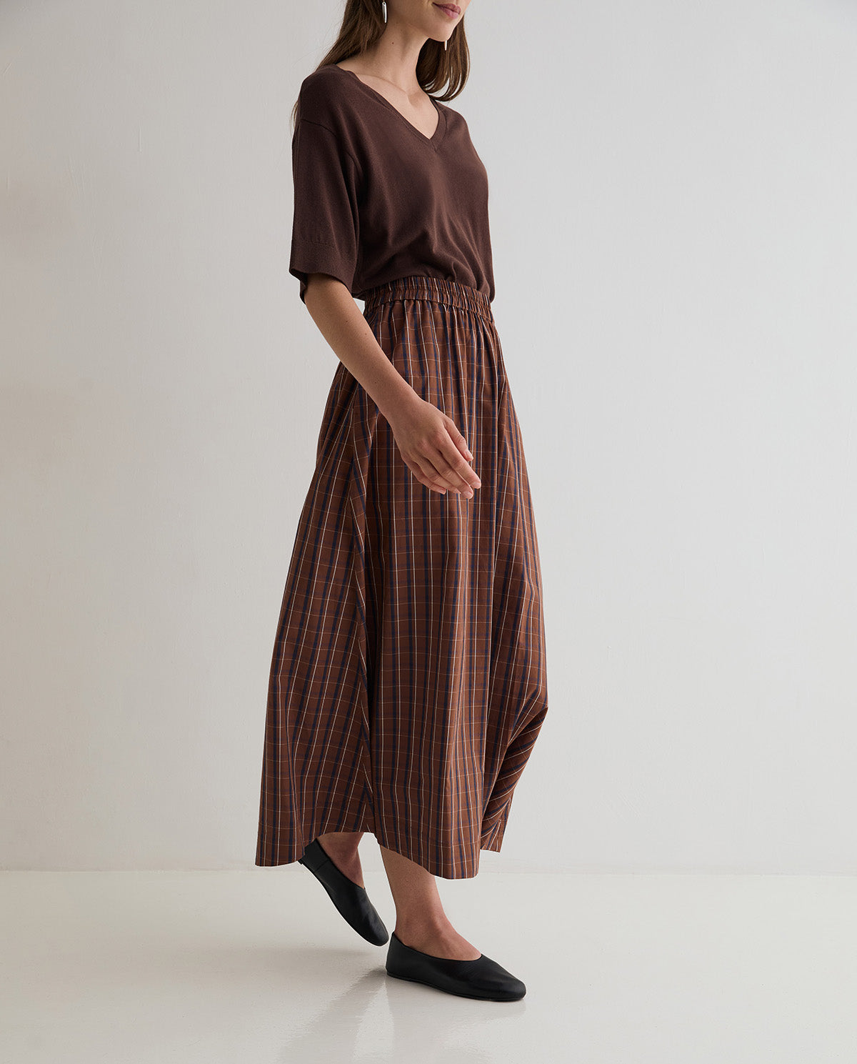YERSE - Poplin Skirt in Checks
