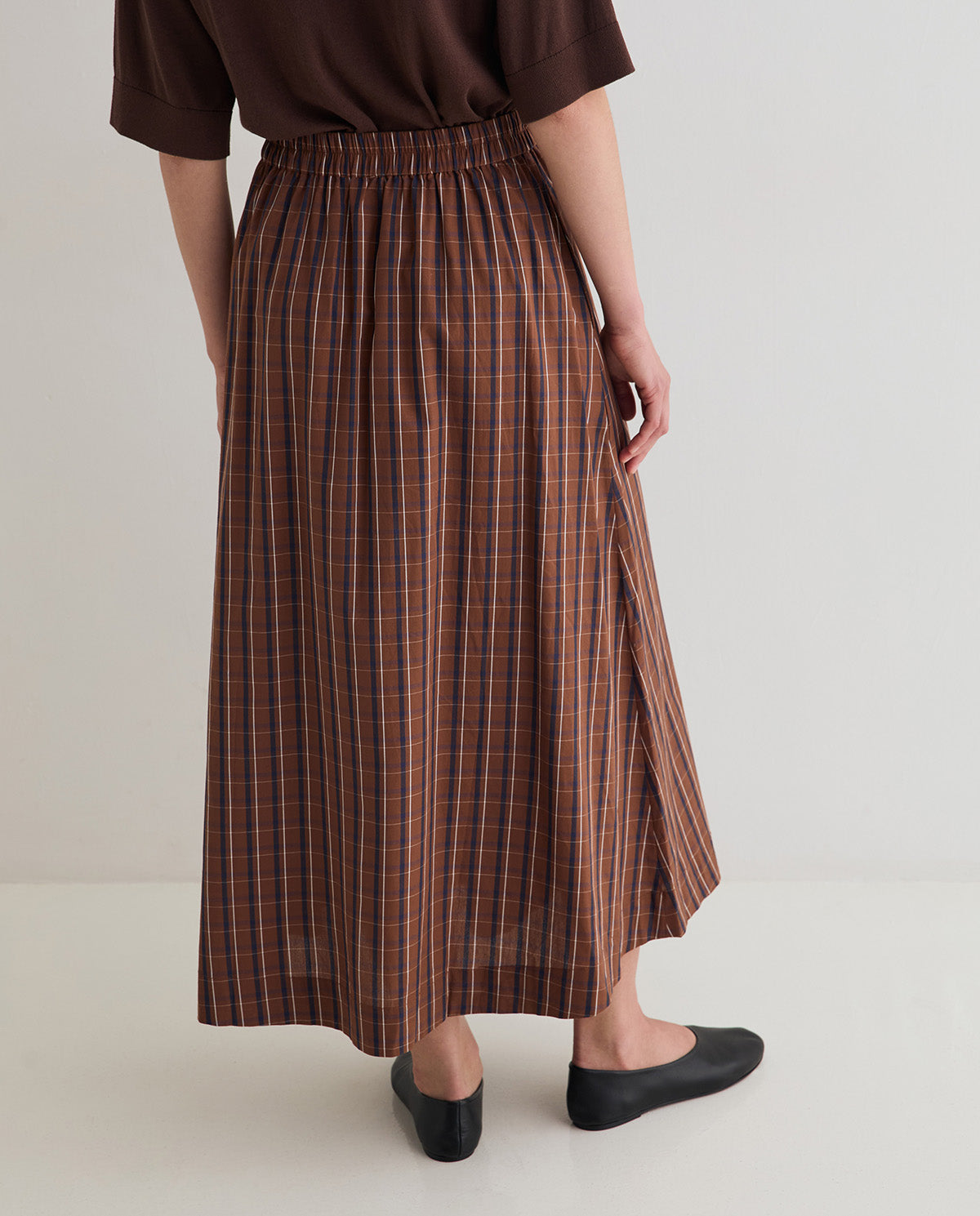 YERSE - Poplin Skirt in Checks