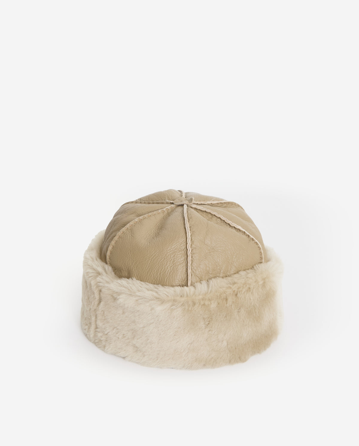 YERSE - Fur and Shearling Hat in Beige