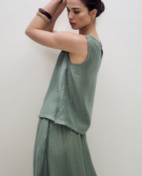 YERSE - Round Neck Top in Turquesa