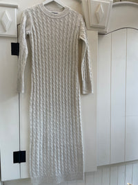 Sanctuary - Cable Crew Neck Maxi Dress in Heather Chalk