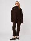 John + Jenn - Zaire Cable Knit Scarf Coatigan in Espresso