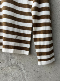YERSE - Cotton Striped Sweater in Khaki/Crudo