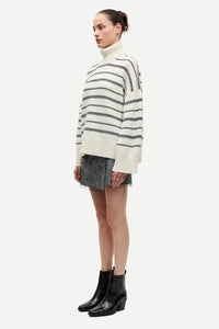 Samsøe Samsøe - Sakeiku Stripe Turtleneck in Clear Cream Stripe