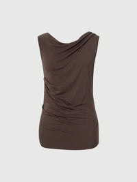 Meilleur Moment - Ruched Tank Top in Coffee