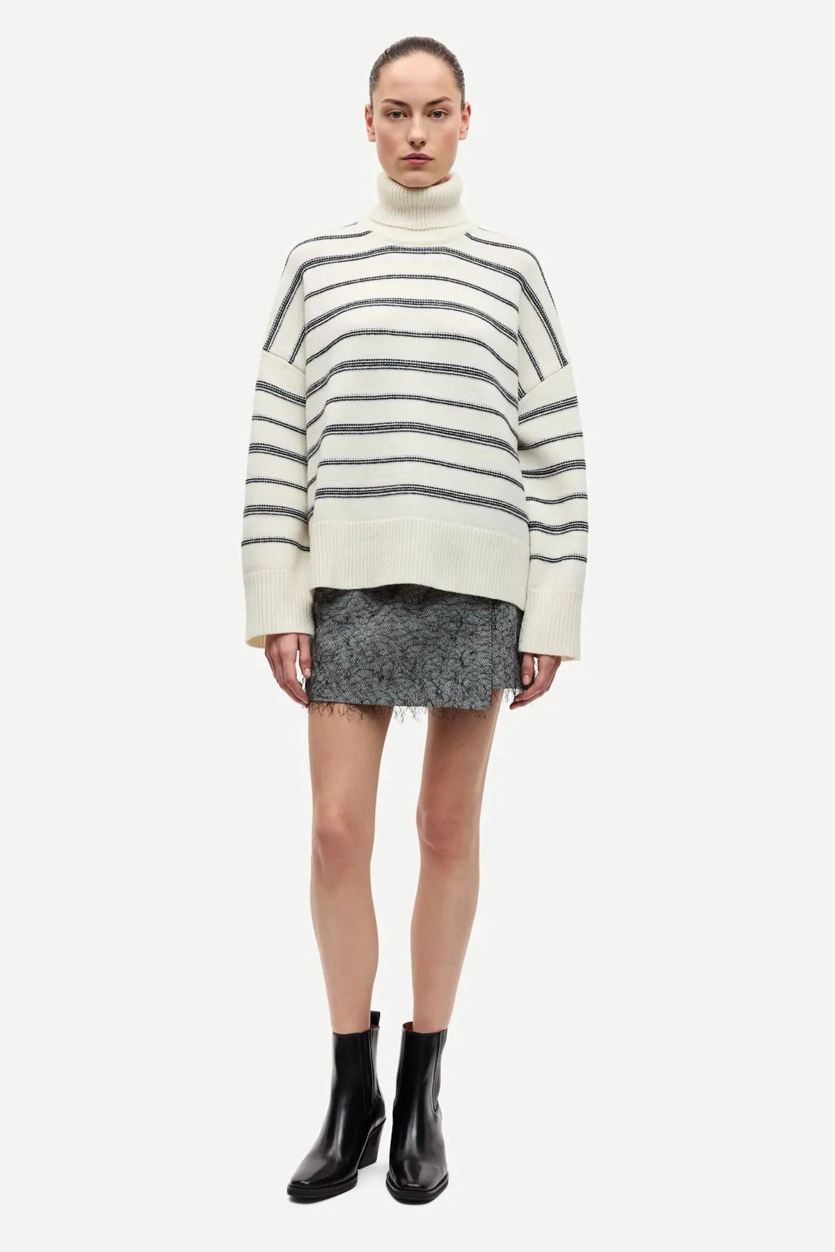 Samsøe Samsøe - Sakeiku Stripe Turtleneck in Clear Cream Stripe