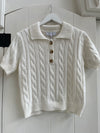 John + Jenn - Timmy Polo Knit Shirt in Vanilla