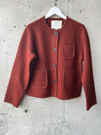 YERSE - Short Boiled-Wool Coat in Oxid