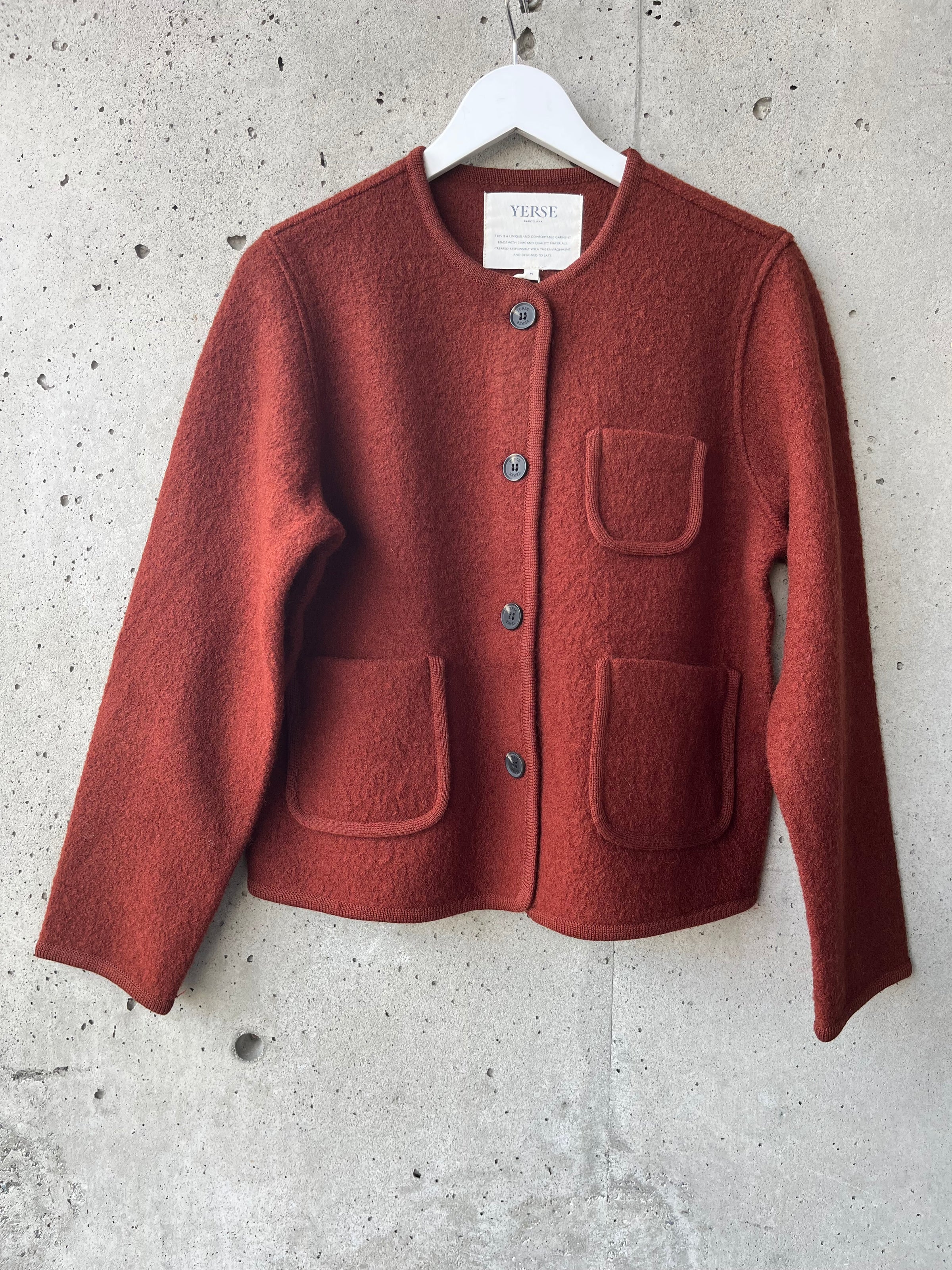 YERSE - Short Boiled-Wool Coat in Oxid