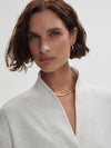 Varley - Celeste Button Through Sweat in Ivory Marl