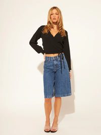 John + Jenn - August - Wrap Cardigan in Caviar