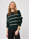John + Jenn - Roscoe Stripe Crewneck Sweater in Spruce