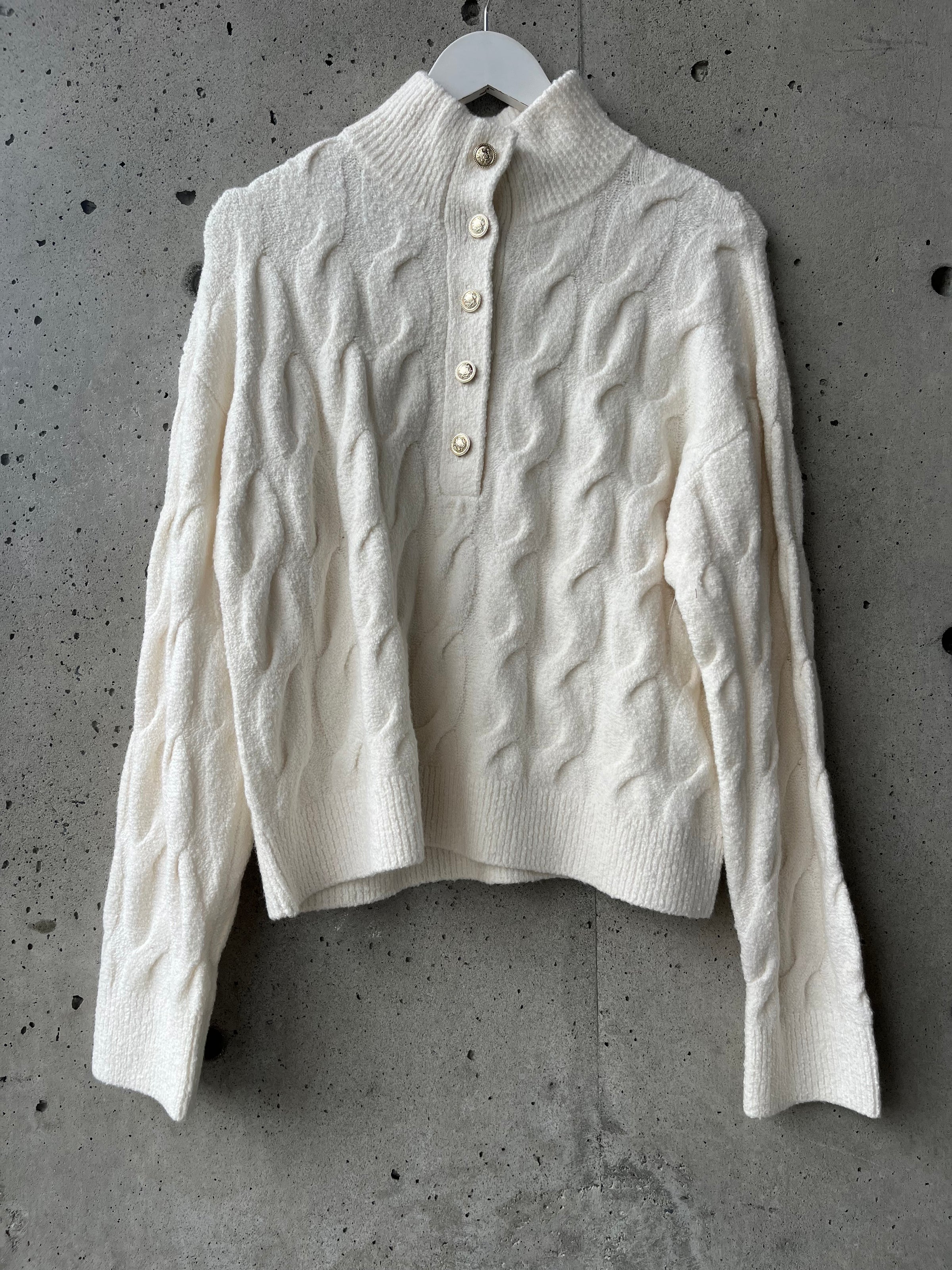 Splendid - Cella Jane Collection - Half Plaket Sweater in Snow