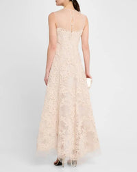 TERI JON - Macrame Embroidered Tulle Dress