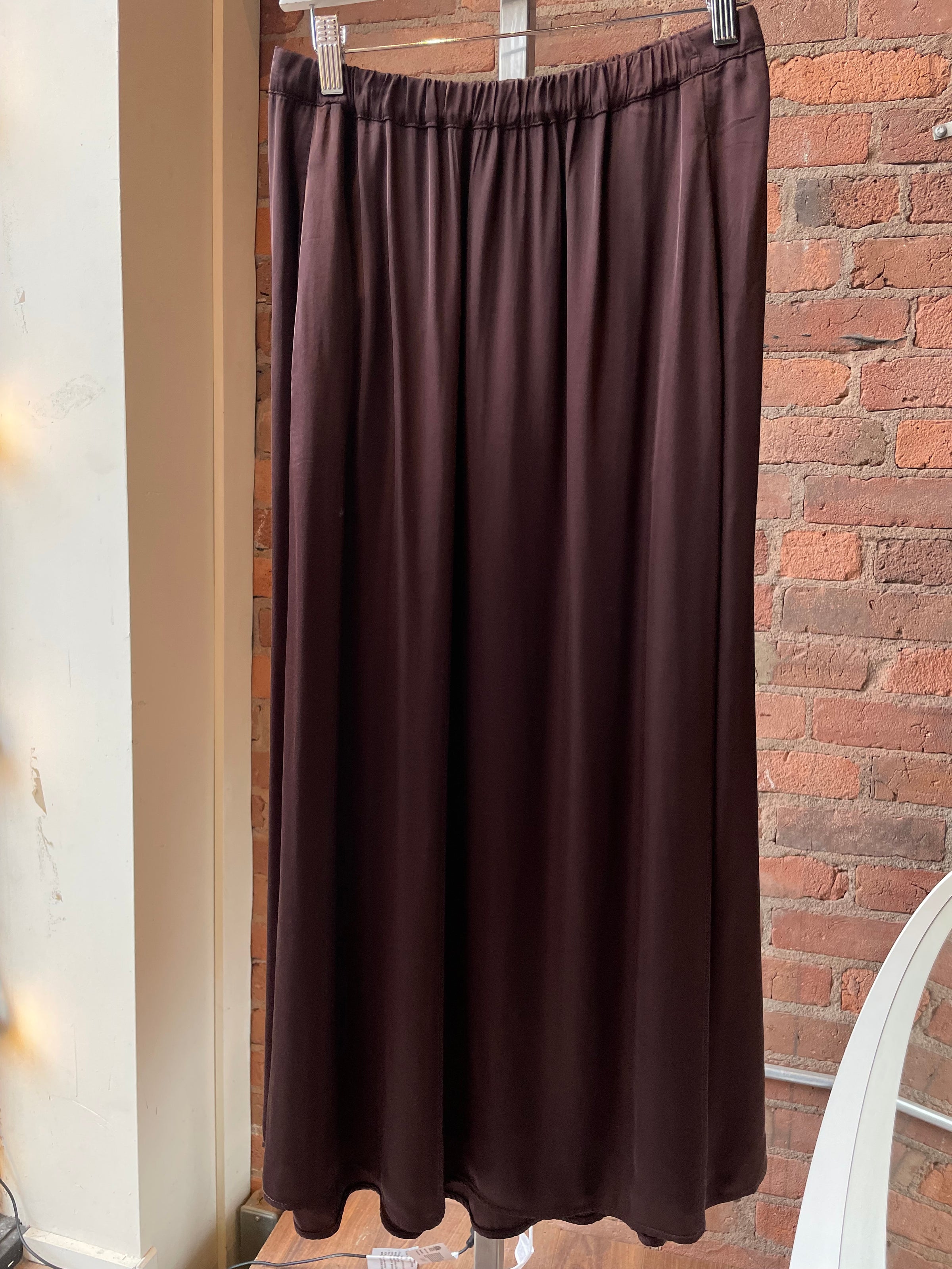 Velvet - Juniper - Velvet and Satin Mix Media Skirt in Mulch